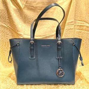 Michael Kors Voyager Medium Top Tote in Teal Blue